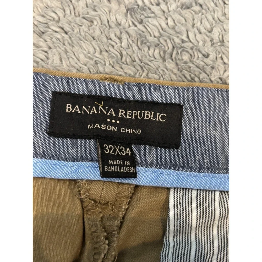 Banana Republic Pants Mens 32x34 (32x32) Mason Chino Khaki Stretch Athletic